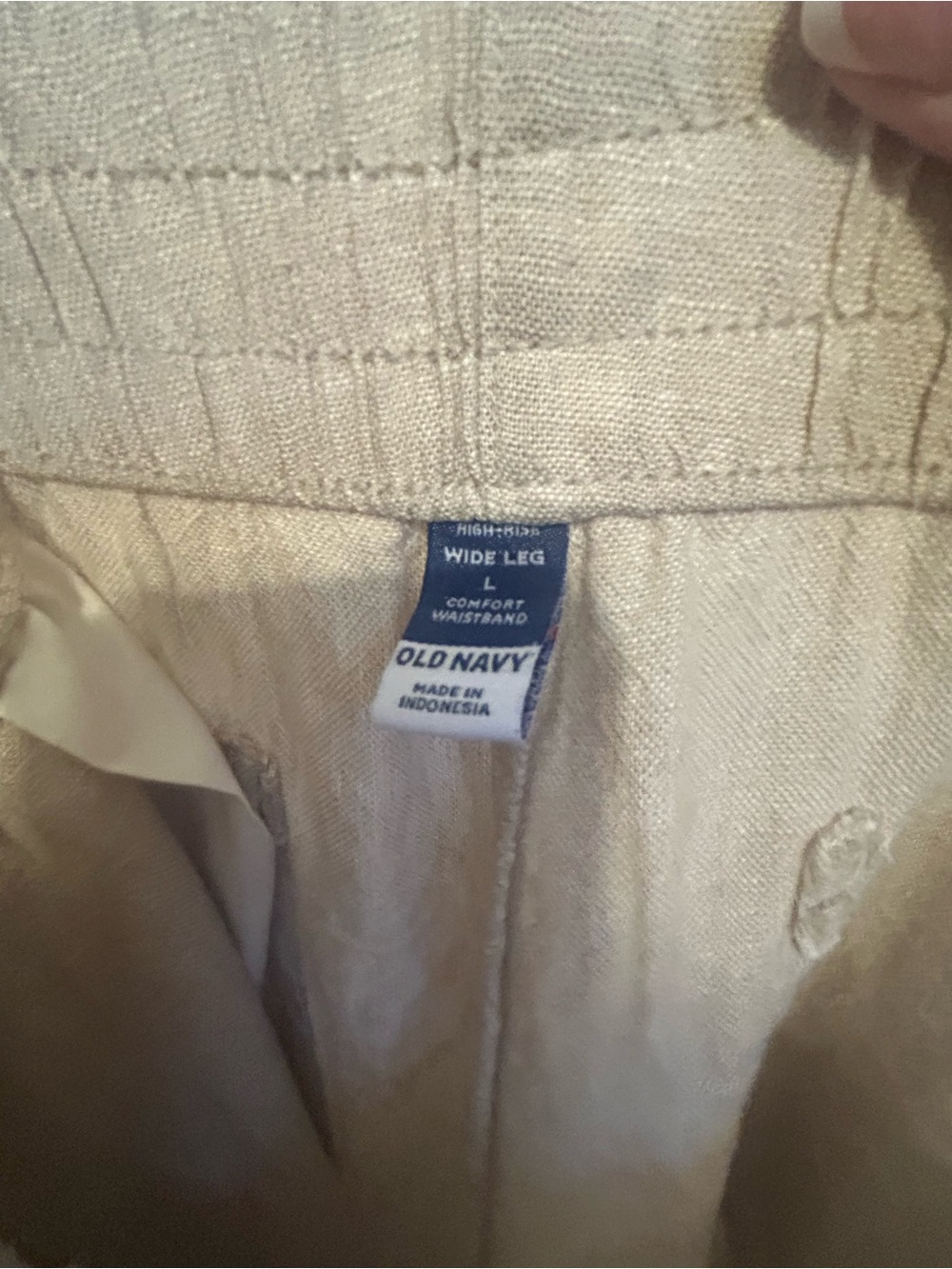 Old Navy Men's Wide Leg Chinos in Light Beige